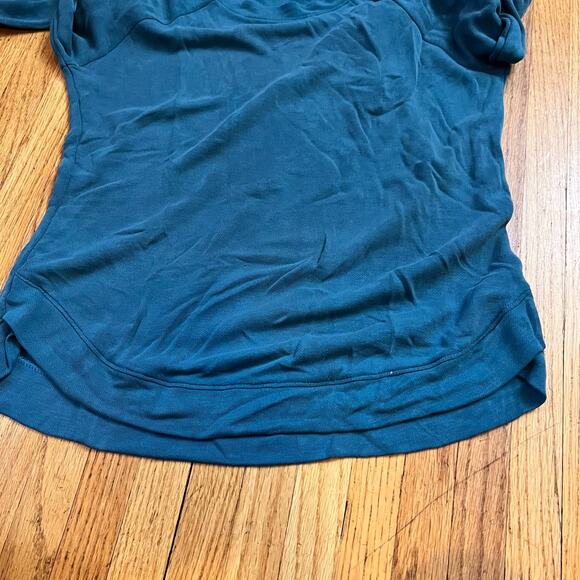 Athleta Shirt Womens XS High Serenity Criss Cross Sweatshirt Teal Blue Green - Picture 3 of 8